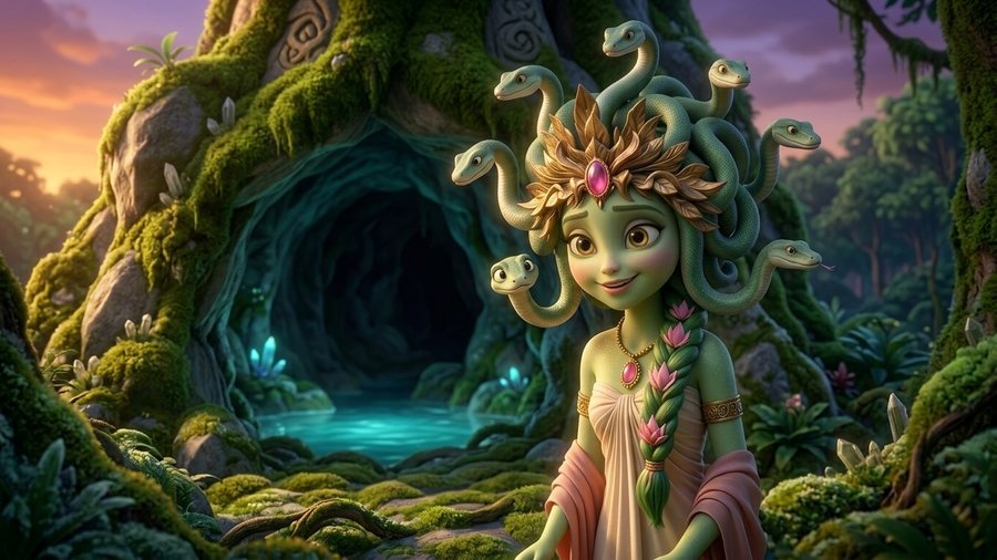Chibi Medusa auf der Smaragdinsel